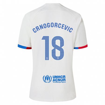 Kandiny Homme Maillot Ana-Maria Crnogorcevic #18 Blanc Tenues Extérieur 2023/24 T-Shirt