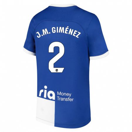 Kandiny Homme Maillot José María Giménez #2 Bleu Blanc Tenues Extérieur 2023/24 T-Shirt