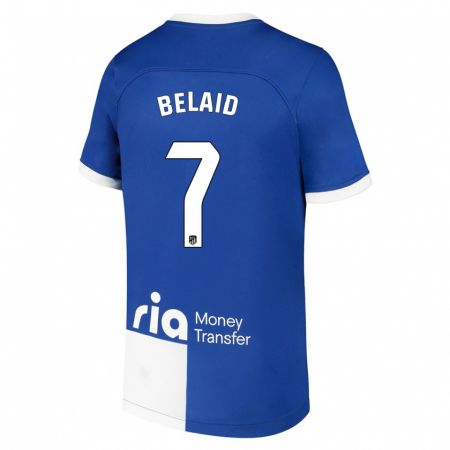 Kandiny Homme Maillot Rayane Belaid #7 Bleu Blanc Tenues Extérieur 2023/24 T-Shirt