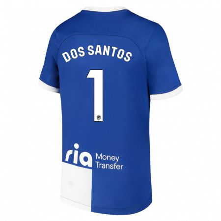 Kandiny Homme Maillot Alex Dos Santos #1 Bleu Blanc Tenues Extérieur 2023/24 T-Shirt