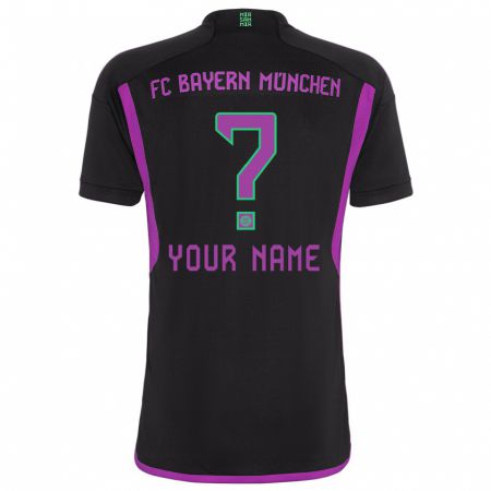 Kandiny Homme Maillot Votre Nom #0 Noir Tenues Extérieur 2023/24 T-Shirt