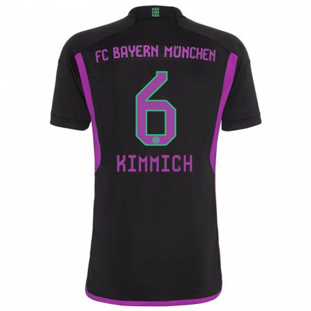 Kandiny Homme Maillot Joshua Kimmich #6 Noir Tenues Extérieur 2023/24 T-Shirt