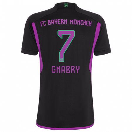 Kandiny Homme Maillot Serge Gnabry #7 Noir Tenues Extérieur 2023/24 T-Shirt
