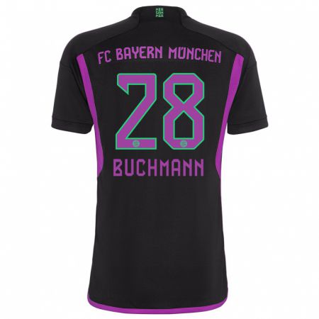 Kandiny Homme Maillot Tarek Buchmann #28 Noir Tenues Extérieur 2023/24 T-Shirt