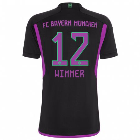 Kandiny Homme Maillot Benedikt Wimmer #12 Noir Tenues Extérieur 2023/24 T-Shirt
