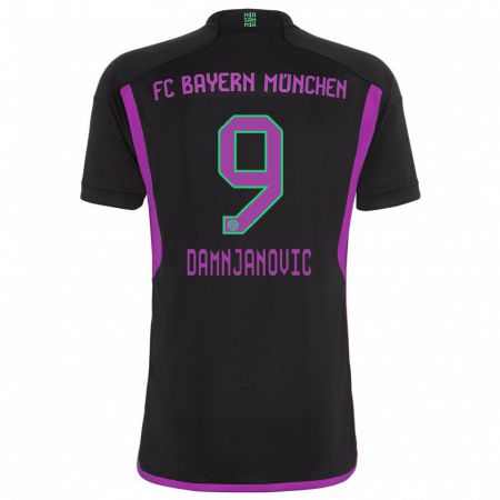Kandiny Homme Maillot Jovana Damnjanovic #9 Noir Tenues Extérieur 2023/24 T-Shirt