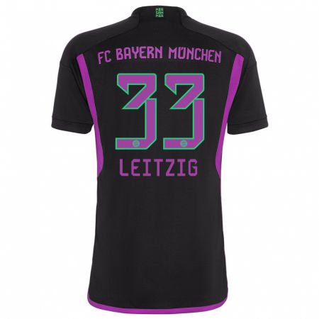 Kandiny Homme Maillot Janina Leitzig #33 Noir Tenues Extérieur 2023/24 T-Shirt