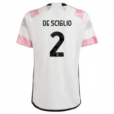 Kandiny Homme Maillot Mattia De Sciglio #2 Blanc Rose Tenues Extérieur 2023/24 T-Shirt