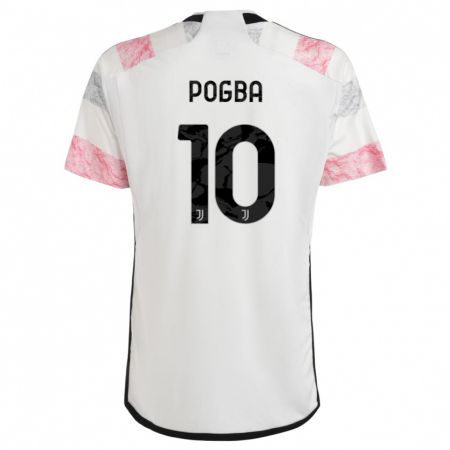 Kandiny Homme Maillot Paul Pogba #10 Blanc Rose Tenues Extérieur 2023/24 T-Shirt