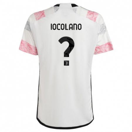 Kandiny Homme Maillot Simone Iocolano #0 Blanc Rose Tenues Extérieur 2023/24 T-Shirt