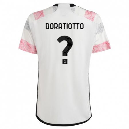 Kandiny Homme Maillot Giulio Doratiotto #0 Blanc Rose Tenues Extérieur 2023/24 T-Shirt