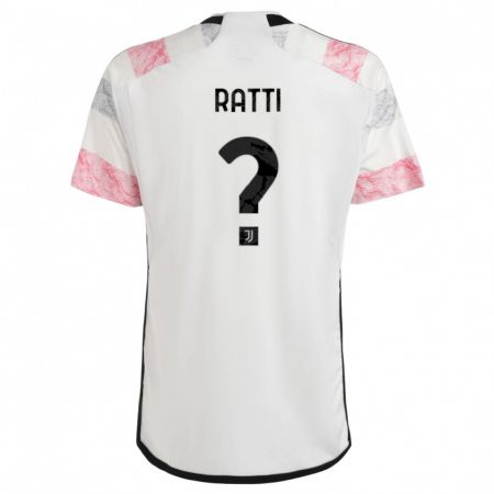 Kandiny Homme Maillot Leonardo Ratti #0 Blanc Rose Tenues Extérieur 2023/24 T-Shirt