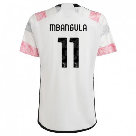 Kandiny Homme Maillot Samuel Mbangula #11 Blanc Rose Tenues Extérieur 2023/24 T-Shirt