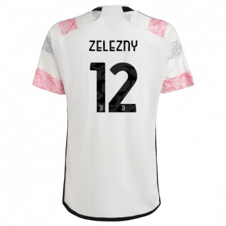 Kandiny Homme Maillot Radoslaw Zelezny #12 Blanc Rose Tenues Extérieur 2023/24 T-Shirt