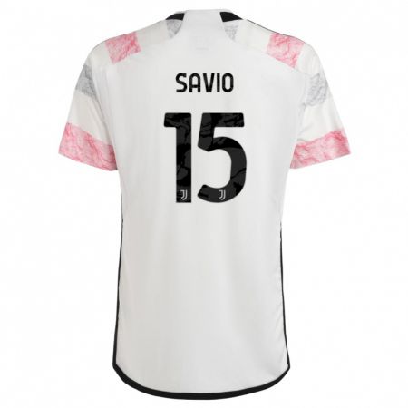 Kandiny Homme Maillot Federico Savio #15 Blanc Rose Tenues Extérieur 2023/24 T-Shirt