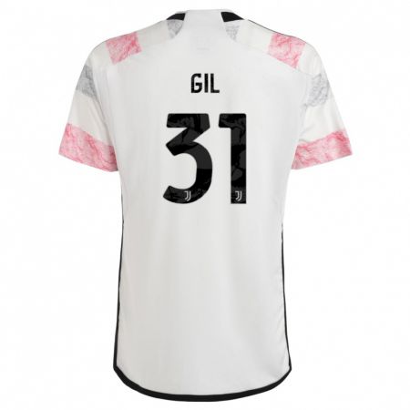 Kandiny Homme Maillot Javier Gil #31 Blanc Rose Tenues Extérieur 2023/24 T-Shirt