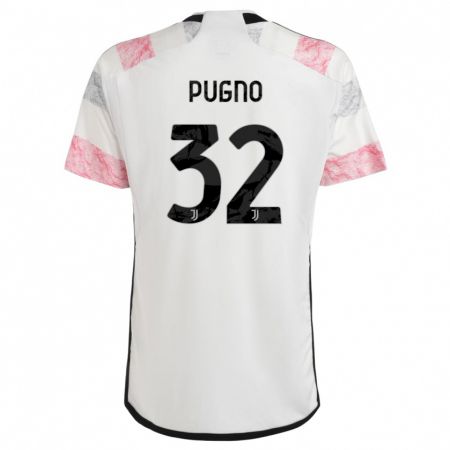 Kandiny Homme Maillot Diego Pugno #32 Blanc Rose Tenues Extérieur 2023/24 T-Shirt