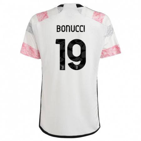 Kandiny Homme Maillot Leonardo Bonucci #19 Blanc Rose Tenues Extérieur 2023/24 T-Shirt