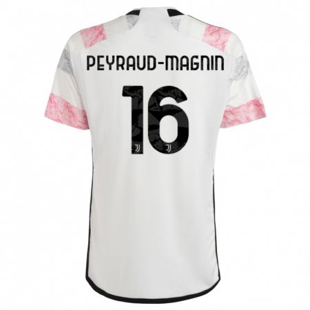 Kandiny Homme Maillot Pauline Peyraud-Magnin #16 Blanc Rose Tenues Extérieur 2023/24 T-Shirt