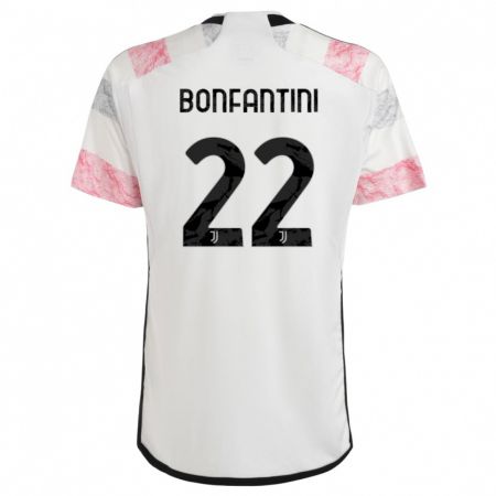 Kandiny Homme Maillot Agnese Bonfantini #22 Blanc Rose Tenues Extérieur 2023/24 T-Shirt
