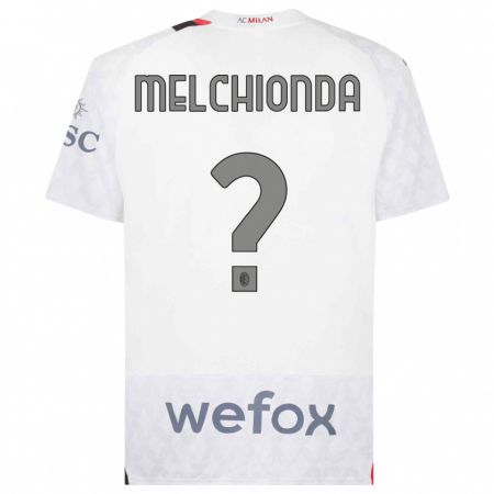 Kandiny Homme Maillot Marco Melchionda #0 Blanc Tenues Extérieur 2023/24 T-Shirt