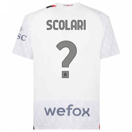 Kandiny Homme Maillot Davide Scolari #0 Blanc Tenues Extérieur 2023/24 T-Shirt