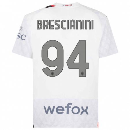 Kandiny Homme Maillot Marco Brescianini #94 Blanc Tenues Extérieur 2023/24 T-Shirt