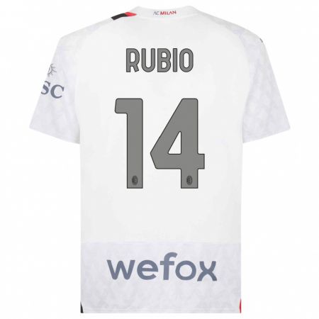 Kandiny Homme Maillot Silvia Rubio #14 Blanc Tenues Extérieur 2023/24 T-Shirt