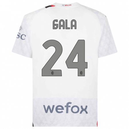 Kandiny Homme Maillot Antonio Gala #24 Blanc Tenues Extérieur 2023/24 T-Shirt