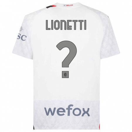 Kandiny Homme Maillot Francesco Lionetti #0 Blanc Tenues Extérieur 2023/24 T-Shirt