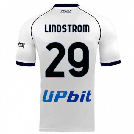 Kandiny Homme Maillot Jesper Lindstrøm #29 Blanc Tenues Extérieur 2023/24 T-Shirt