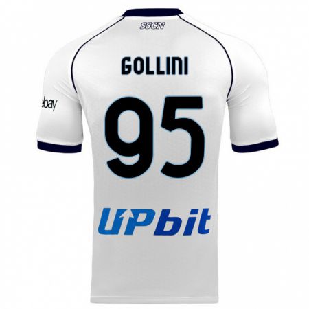 Kandiny Homme Maillot Pierluigi Gollini #95 Blanc Tenues Extérieur 2023/24 T-Shirt