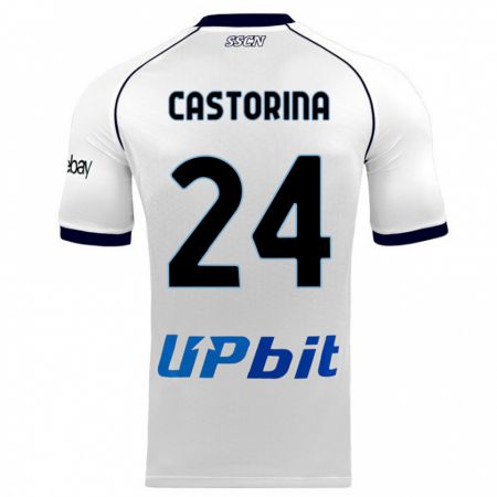 Kandiny Homme Maillot Alessandro Castorina #24 Blanc Tenues Extérieur 2023/24 T-Shirt
