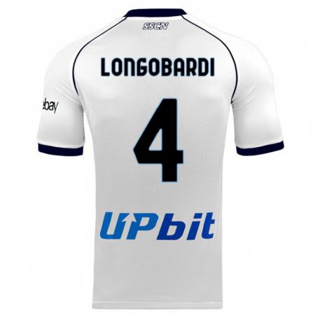 Kandiny Homme Maillot Salvatore Longobardi #4 Blanc Tenues Extérieur 2023/24 T-Shirt