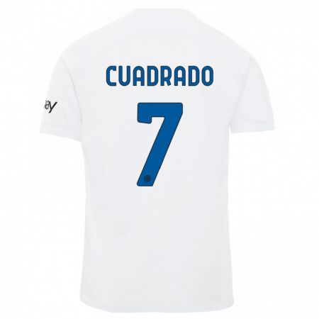 Kandiny Homme Maillot Juan Cuadrado #7 Blanc Tenues Extérieur 2023/24 T-Shirt
