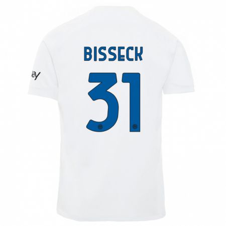 Kandiny Homme Maillot Yann Bisseck #31 Blanc Tenues Extérieur 2023/24 T-Shirt