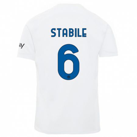 Kandiny Homme Maillot Giacomo Stabile #6 Blanc Tenues Extérieur 2023/24 T-Shirt