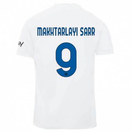 Kandiny Homme Maillot Amadou Makhtarlayi Sarr #9 Blanc Tenues Extérieur 2023/24 T-Shirt