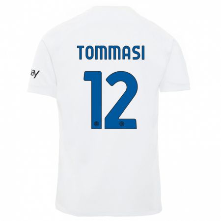 Kandiny Homme Maillot Francesco Tommasi #12 Blanc Tenues Extérieur 2023/24 T-Shirt