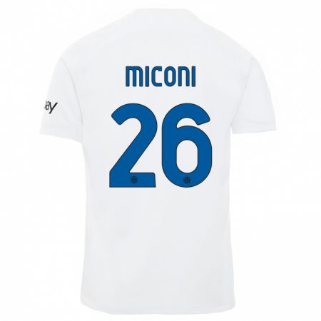 Kandiny Homme Maillot Riccardo Miconi #26 Blanc Tenues Extérieur 2023/24 T-Shirt