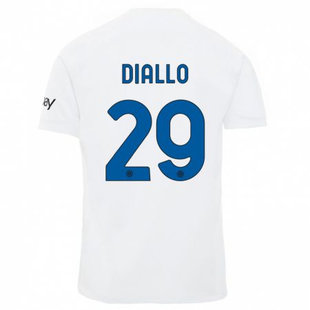Kandiny Homme Maillot Oumar Diallo #29 Blanc Tenues Extérieur 2023/24 T-Shirt