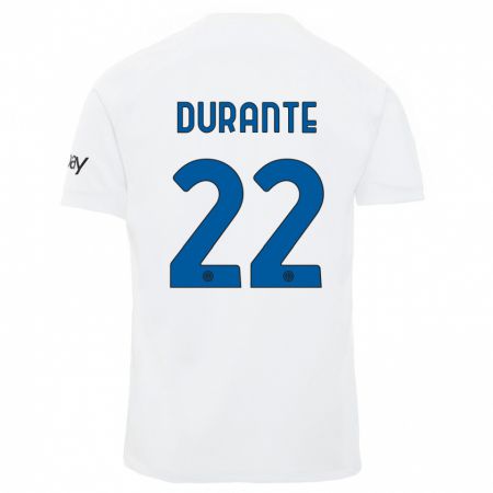 Kandiny Homme Maillot Francesca Durante #22 Blanc Tenues Extérieur 2023/24 T-Shirt