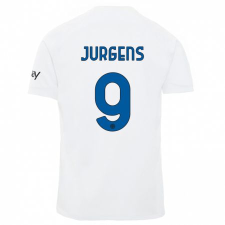Kandiny Homme Maillot Oliver Jurgens #9 Blanc Tenues Extérieur 2023/24 T-Shirt