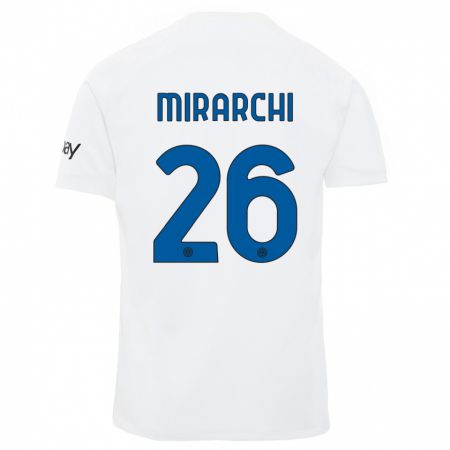 Kandiny Homme Maillot Mattia Mirarchi #26 Blanc Tenues Extérieur 2023/24 T-Shirt