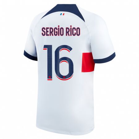 Kandiny Homme Maillot Sergio Rico #16 Blanc Tenues Extérieur 2023/24 T-Shirt