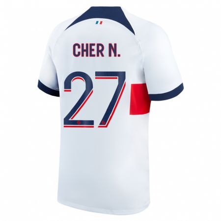 Kandiny Homme Maillot Cher Ndour #27 Blanc Tenues Extérieur 2023/24 T-Shirt