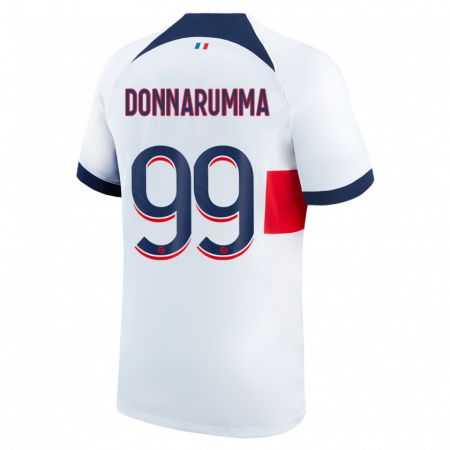 Kandiny Homme Maillot Gianluigi Donnarumma #99 Blanc Tenues Extérieur 2023/24 T-Shirt