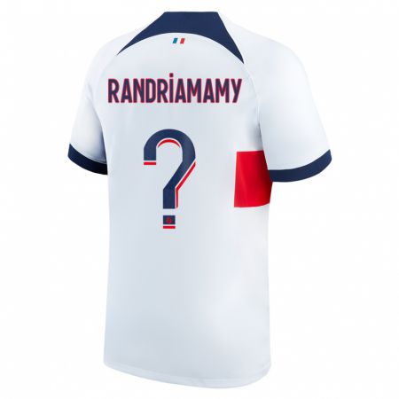 Kandiny Homme Maillot Mathyas Randriamamy #0 Blanc Tenues Extérieur 2023/24 T-Shirt
