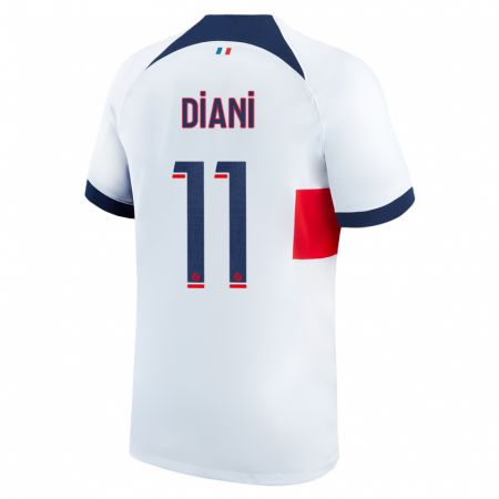 Kandiny Homme Maillot Kadidiatou Diani #11 Blanc Tenues Extérieur 2023/24 T-Shirt