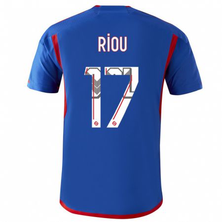 Kandiny Homme Maillot Rémy Riou #17 Bleu Rouge Tenues Extérieur 2023/24 T-Shirt